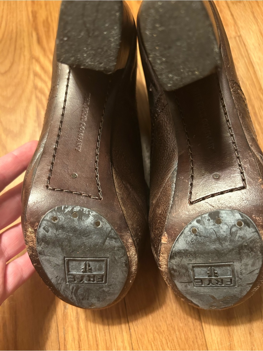 Frye Women’s Preppy Dark Brown Leather 6M Naiya Kiltie Oxford Platform Booties - Picture 7 of 8